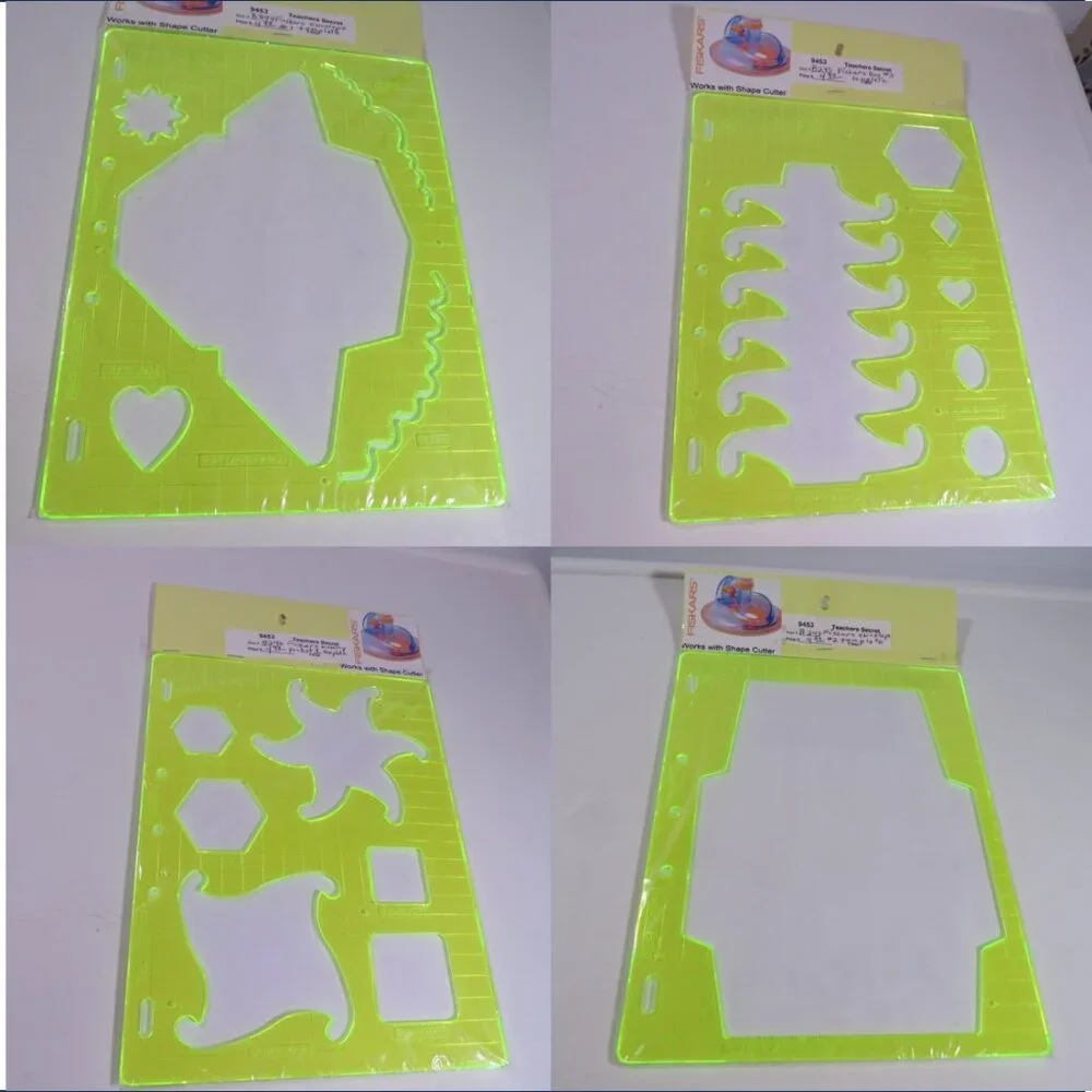 FISKARS “Shape Template” (4) Envelope #1, #2, Memory Pockets, Box #3